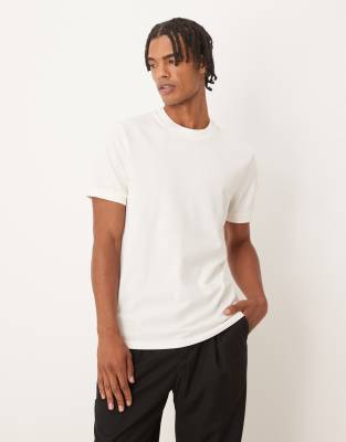 Asos Design Crew Neck Pique T-shirt In White