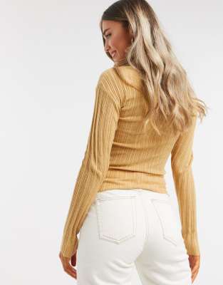 crew neck ribbed jumper