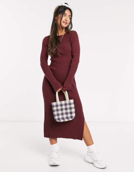 Asos ribbed shop midi dress