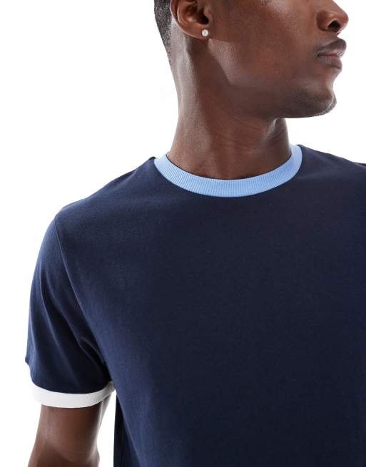 【CPGN STUDIO】25SS★ Luna Tail Ringer Short Sleeve Tee Contrast Binding Ringer Tee | boohoo