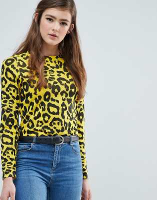 asos yellow leopard print dress