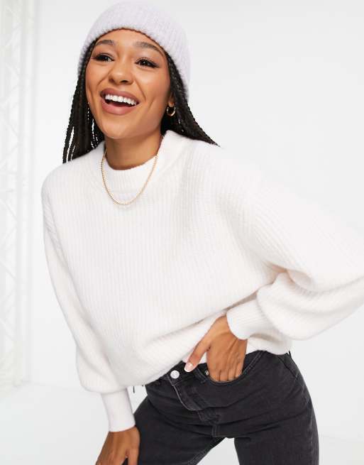 Asos design fluffy outlet jumper in rib