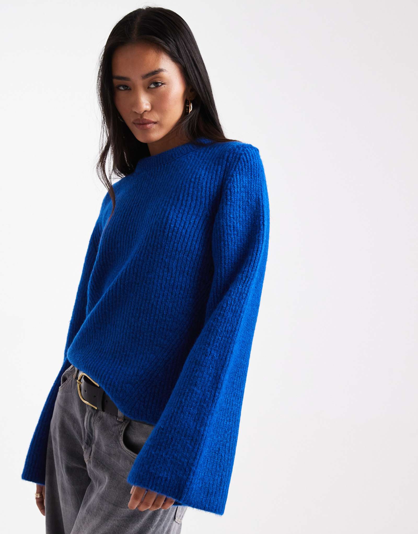  Джемпер ASOS DESIGN с круглым вырезом синий