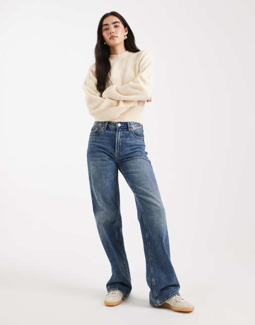 ASOS DESIGN crew neck sweater with raglan detail in buttermilk