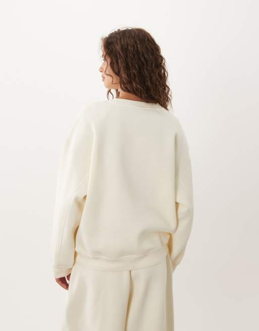 ASOS DESIGN crew neck sweatshirt in cream - part of a set, 3 of 4