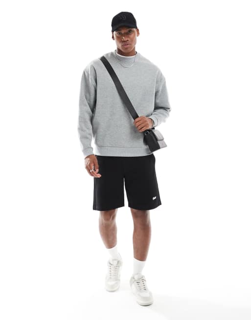 ASOS DESIGN oversized crew neck sweatshirt in heather gray