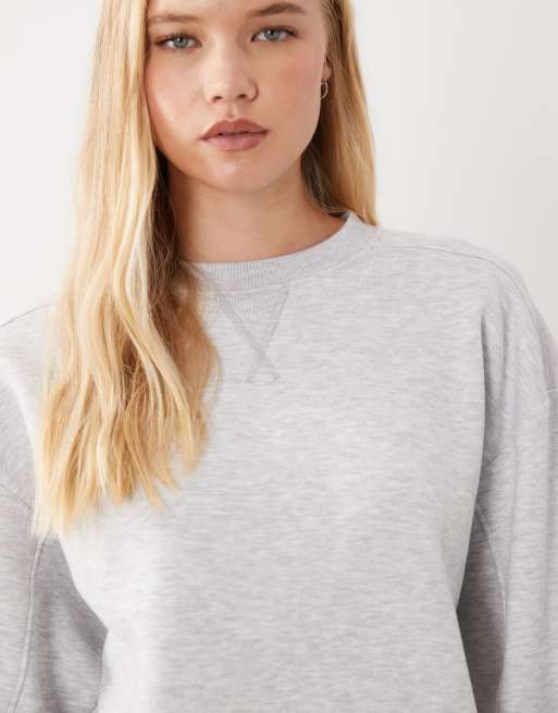 ASOS DESIGN crew neck sweatshirt set in gray heather, 3 of 4