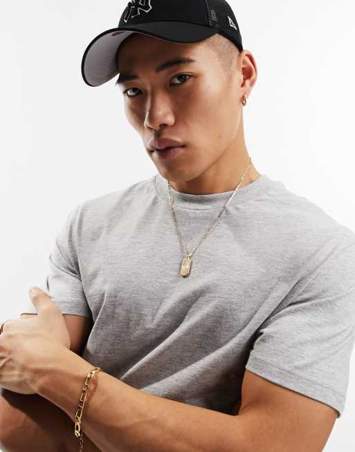 ASOS DESIGN crew neck t-shirt in grey marl 