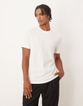 [ASOS DESIGN] ASOS DESIGN crew neck t-shirt in light grey pique-White XS Cloud dancer