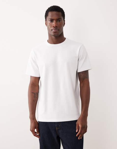 ASOS DESIGN crew neck t-shirt in white boucle - view 1