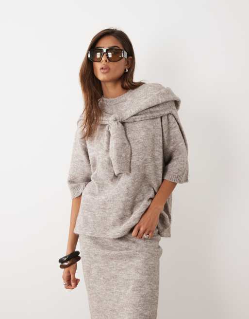 ASOS DESIGN knitted co-ord in mushroom, 3 of 5