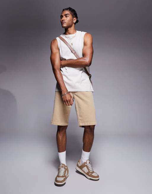 ASOS DESIGN crew neck tank top in stone , 3 of 4
