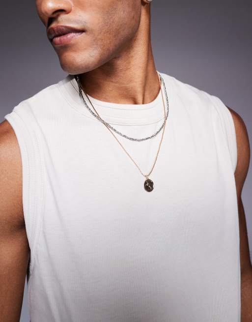 ASOS DESIGN crew neck tank top in stone , 4 of 4