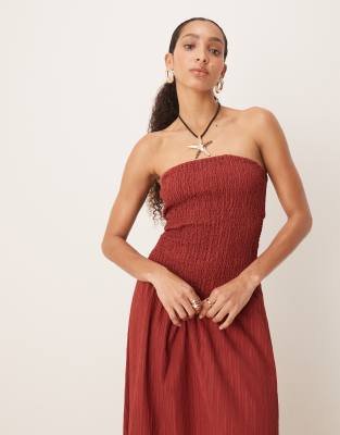 Asos Design Crinkle Bandeau Maxi Dress In Multi
