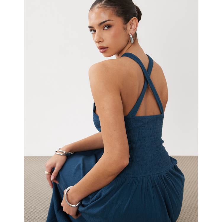 strapless open back dress Bastina Open Back Maxi Dress