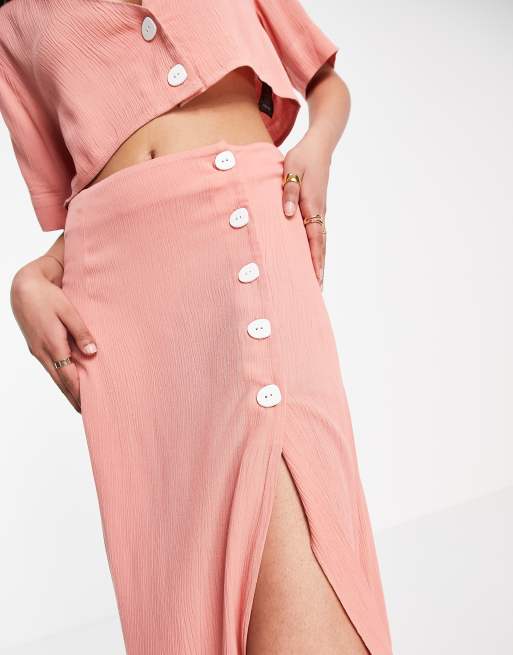 Pink midi skirt clearance asos