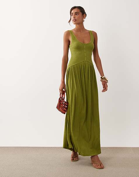 asos vacation dresses Off Shoulder Dress in Postcard and Stripe Print Crafted from a blend of cotton and polyester ASOS DESIGN beaded ruched side