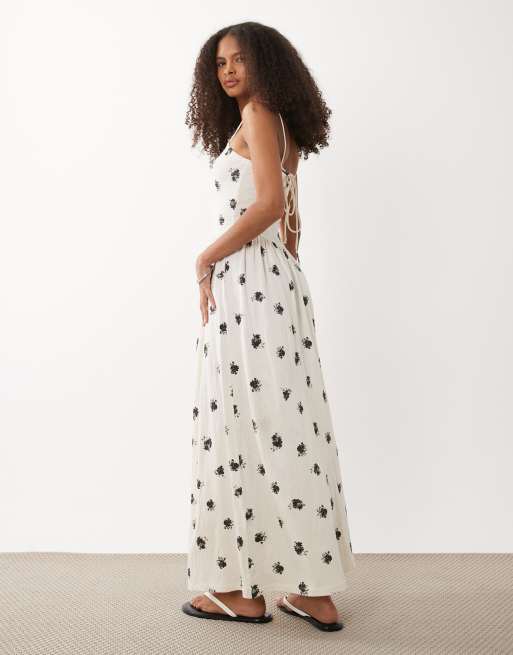 asos cream floral dress ASOS - Maxi Dress - Women - Polyester - 14 US