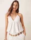 [ASOS DESIGN] ASOS DESIGN crinkle cami top in ivory-White 18 White