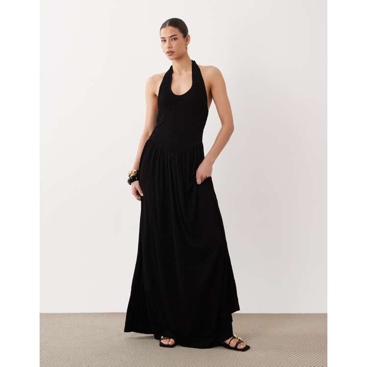 asos halter neck midi dress ASOS Design - Crochet Halter Midi Dress - Women - Cotton/Polyester/Spandex