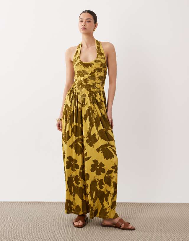 asos halter neck midi dress Design - Crinkle - Women - Viscose/Polyester/Spandex - 2 US tiered beach dress