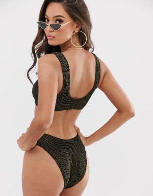 black and gold high waisted bikini