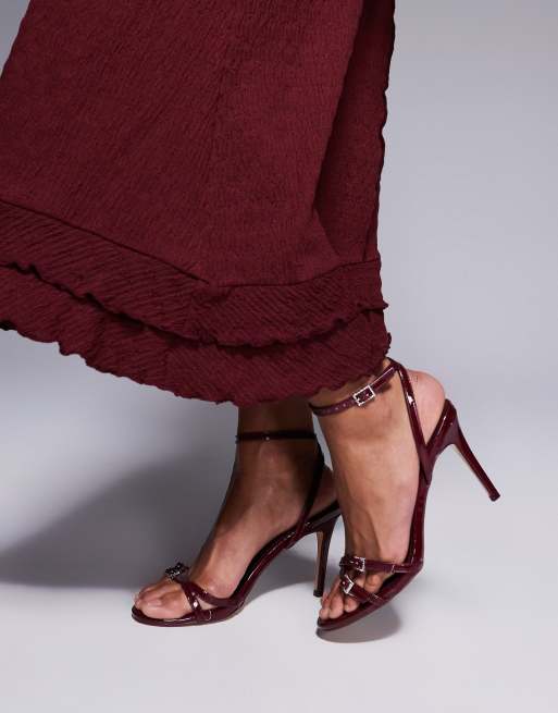 asos burgundy ruffle dress ASOS Curve - Chiffon Long Sleeve Asymmetric Tiered Maxi Dress - Women - Polyester