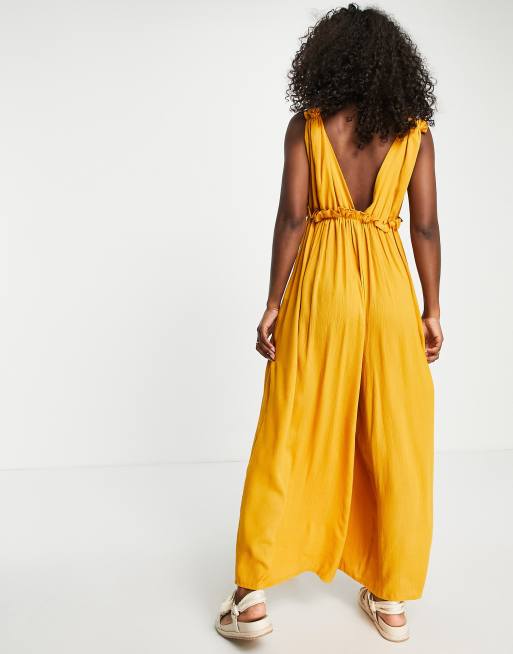 Asos mustard cheap jumpsuit