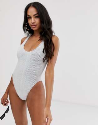 crinkle fabric swimsuit