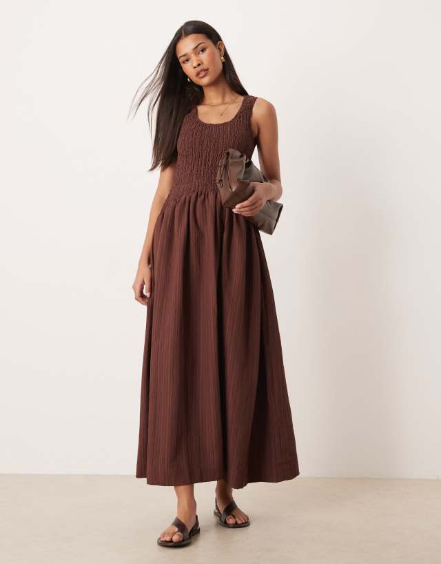 ASOS Design - Scoop Neck Maxi Sundress - Women - Polyester/Spandex - 2 US