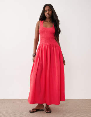 ASOS DESIGN bandeau embellished sequin midi dress in gold | Smart Closet
