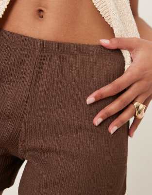 Asos Design Crinkle Shorts In Neutral