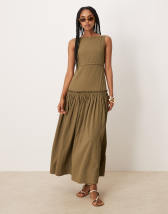 Daisy Street maxi dress in washed brown