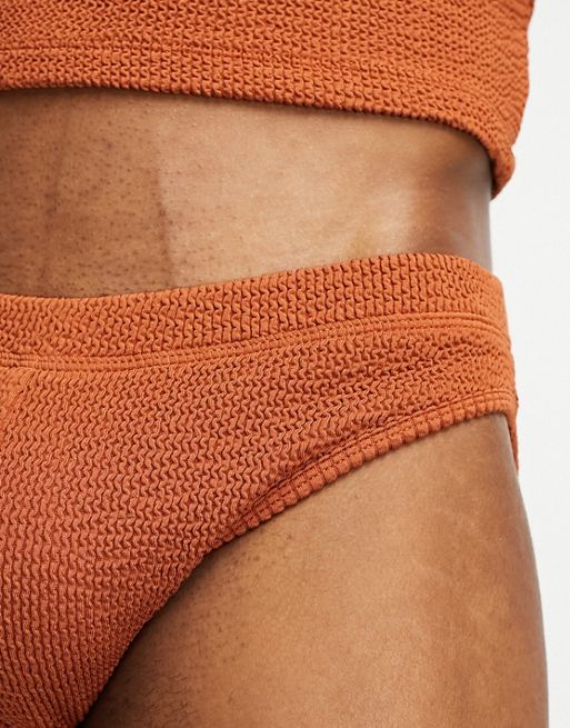 ASOS Textured Crinkle Swim Tank Top in Brown for Men