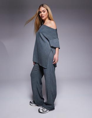 ASOS DESIGN crinkle textured set in slate grey - view 1