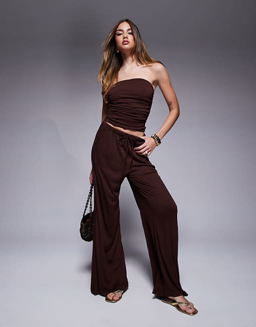 wide leg brown dress pants women Wide-Leg Wide-leg Dress Pants (Women) |