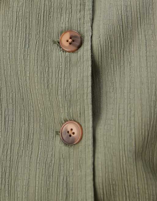 ASOS DESIGN crinkle top in olive green - part of a set