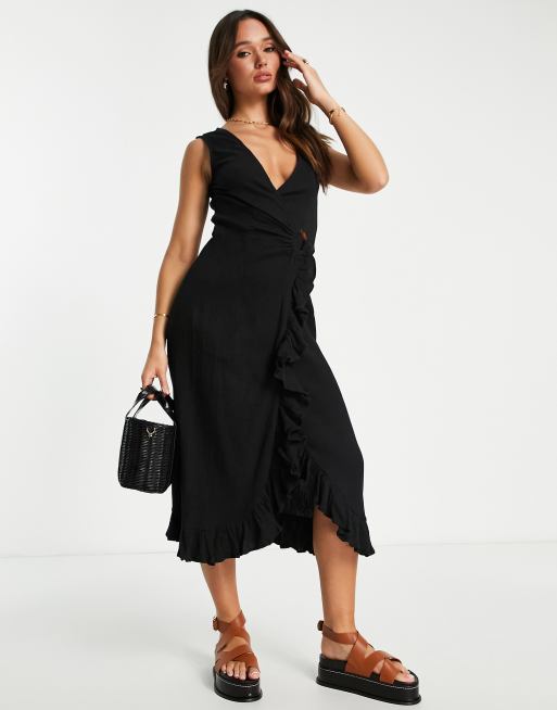 Topshop buckle deals wrap midi dress