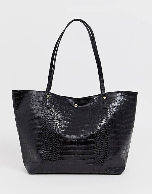 ASOS DESIGN croc bonded shopper bag | ASOS