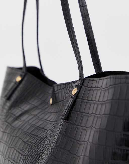 ASOS DESIGN croc bonded shopper bag ASOS