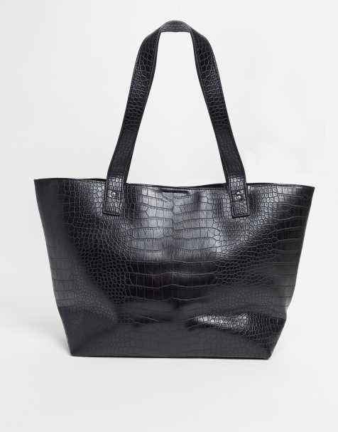 ASOS DESIGN croc bonded shopper bag