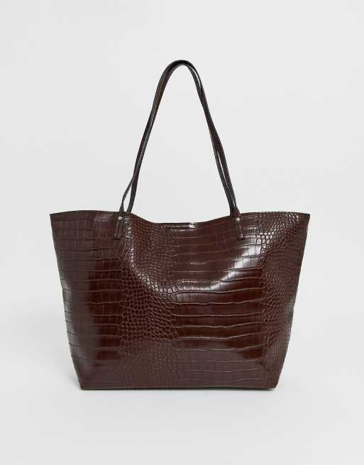 Asos design best sale bonded shopper bag