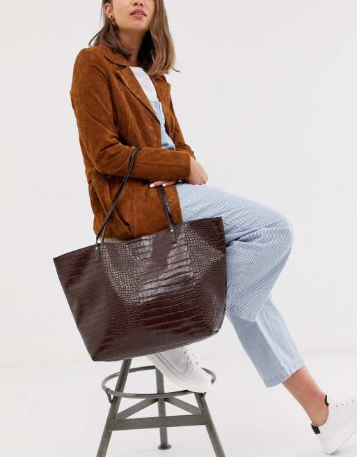 Asos design bonded shopper on sale bag