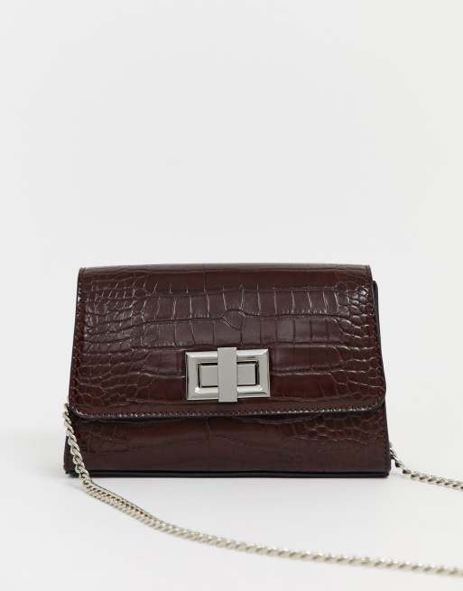 Stradivarius Croc Bag With Twist Lock Detail, $25, Asos