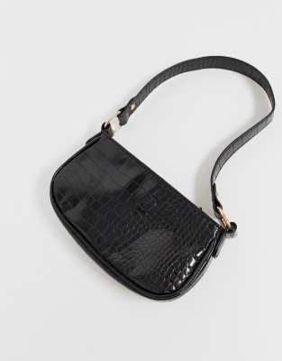 asos black shoulder bag