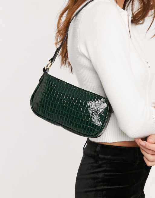 ASOS DESIGN croc effect 90s shoulder bag, ASOS