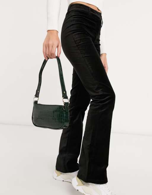 Asos Design 90s Shoulder Bag With Interchangeable Strap In Black Croc