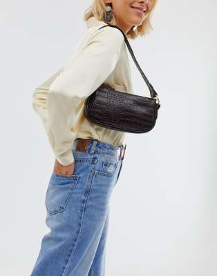 ASOS DESIGN croc effect 90s shoulder bag