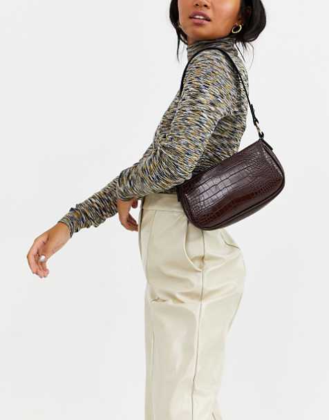 ASOS DESIGN croc effect 90s shoulder bag