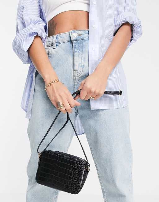 Asos black croc online bag